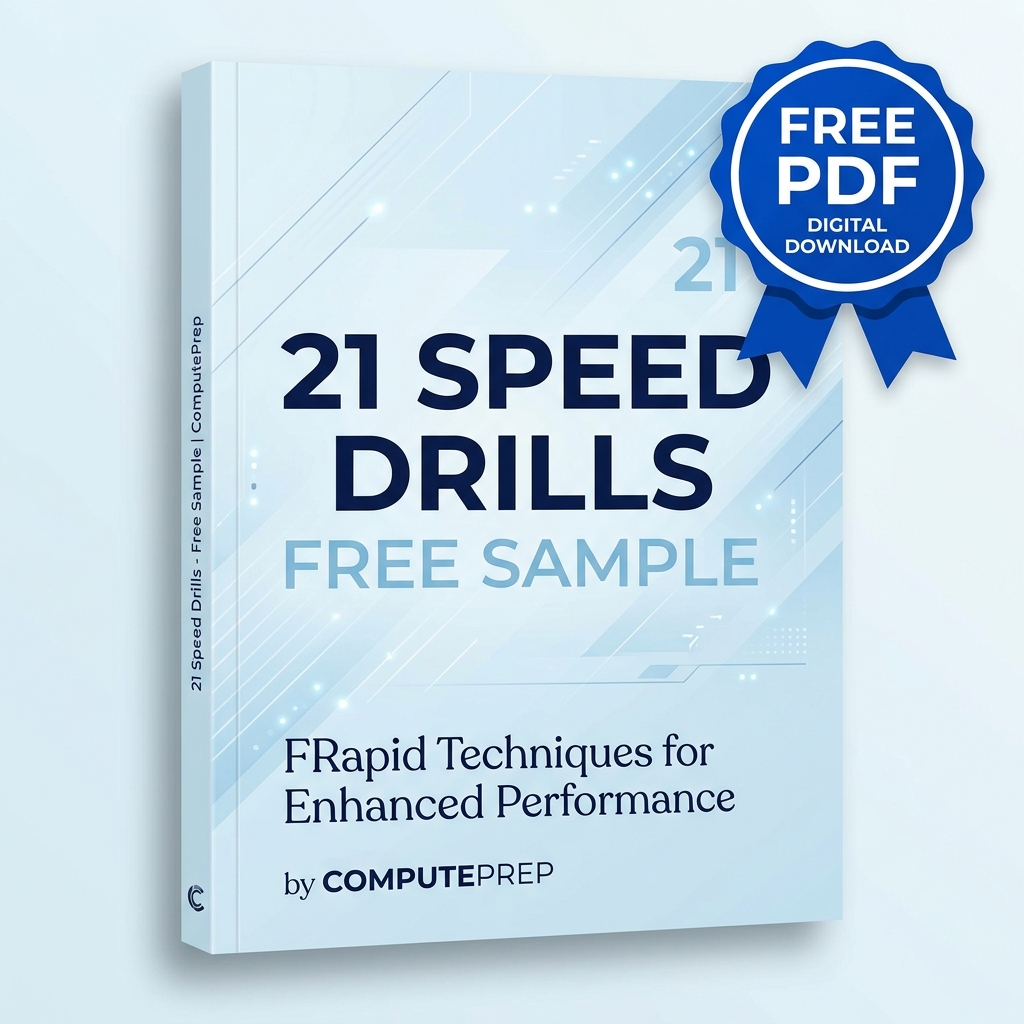Cover of the free ComputePrep sample: 33 speed drills